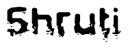 The image contains the word Shruti in a stylized font with a static looking effect at the bottom of the words