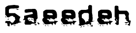 The image contains the word Saeedeh in a stylized font with a static looking effect at the bottom of the words