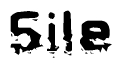 This nametag says Sile, and has a static looking effect at the bottom of the words. The words are in a stylized font.