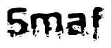 The image contains the word Smaf in a stylized font with a static looking effect at the bottom of the words