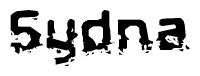 The image contains the word Sydna in a stylized font with a static looking effect at the bottom of the words