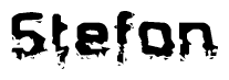 The image contains the word Stefon in a stylized font with a static looking effect at the bottom of the words