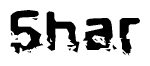 The image contains the word Shar in a stylized font with a static looking effect at the bottom of the words
