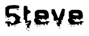 The image contains the word Steve in a stylized font with a static looking effect at the bottom of the words
