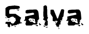 The image contains the word Salva in a stylized font with a static looking effect at the bottom of the words