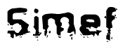 The image contains the word Simef in a stylized font with a static looking effect at the bottom of the words