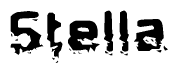 The image contains the word Stella in a stylized font with a static looking effect at the bottom of the words