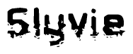 This nametag says Slyvie, and has a static looking effect at the bottom of the words. The words are in a stylized font.