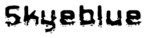 The image contains the word Skyeblue in a stylized font with a static looking effect at the bottom of the words