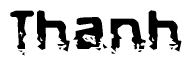 The image contains the word Thanh in a stylized font with a static looking effect at the bottom of the words