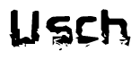   The image contains the word Usch in a stylized font with a static looking effect at the bottom of the words 