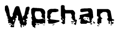 This nametag says Wpchan, and has a static looking effect at the bottom of the words. The words are in a stylized font.