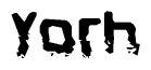 The image contains the word Yorh in a stylized font with a static looking effect at the bottom of the words