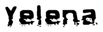 The image contains the word Yelena in a stylized font with a static looking effect at the bottom of the words