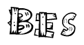 The clipart image shows the name Bes stylized to look like it is constructed out of separate wooden planks or boards, with each letter having wood grain and plank-like details.