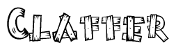 The clipart image shows the name Claffer stylized to look like it is constructed out of separate wooden planks or boards, with each letter having wood grain and plank-like details.
