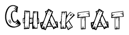 The clipart image shows the name Chaktat stylized to look like it is constructed out of separate wooden planks or boards, with each letter having wood grain and plank-like details.