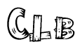 The clipart image shows the name Clb stylized to look as if it has been constructed out of wooden planks or logs. Each letter is designed to resemble pieces of wood.