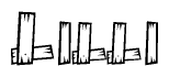 The clipart image shows the name Lilli stylized to look as if it has been constructed out of wooden planks or logs. Each letter is designed to resemble pieces of wood.