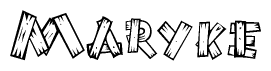 The clipart image shows the name Maryke stylized to look like it is constructed out of separate wooden planks or boards, with each letter having wood grain and plank-like details.