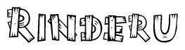 The clipart image shows the name Rinderu stylized to look like it is constructed out of separate wooden planks or boards, with each letter having wood grain and plank-like details.