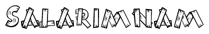 The image contains the name Salarimnam written in a decorative, stylized font with a hand-drawn appearance. The lines are made up of what appears to be planks of wood, which are nailed together