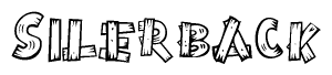 The image contains the name Silerback written in a decorative, stylized font with a hand-drawn appearance. The lines are made up of what appears to be planks of wood, which are nailed together