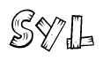The clipart image shows the name Syl stylized to look like it is constructed out of separate wooden planks or boards, with each letter having wood grain and plank-like details.