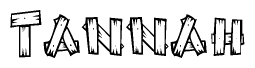 The image contains the name Tannah written in a decorative, stylized font with a hand-drawn appearance. The lines are made up of what appears to be planks of wood, which are nailed together