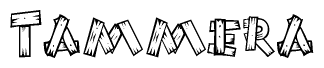 The image contains the name Tammera written in a decorative, stylized font with a hand-drawn appearance. The lines are made up of what appears to be planks of wood, which are nailed together