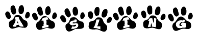 Animal Paw Prints with Aisling Lettering