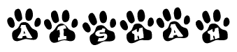 Animal Paw Prints with Aishah Lettering