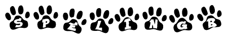 Animal Paw Prints with Spelingb Lettering