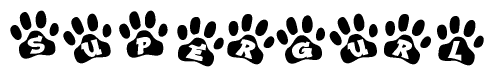 Animal Paw Prints with Supergurl Lettering
