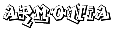 The clipart image features a stylized text in a graffiti font that reads Armonia.