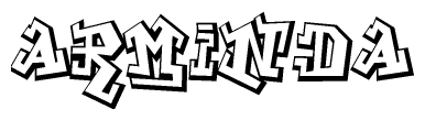 The clipart image features a stylized text in a graffiti font that reads Arminda.