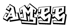 The clipart image features a stylized text in a graffiti font that reads Amee.