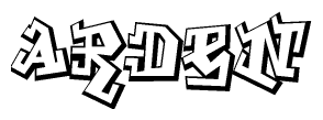 The clipart image features a stylized text in a graffiti font that reads Arden.