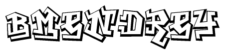 The clipart image features a stylized text in a graffiti font that reads Bmendrey.