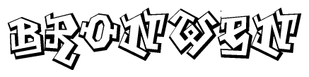 The clipart image features a stylized text in a graffiti font that reads Bronwen.