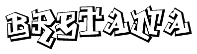 The clipart image features a stylized text in a graffiti font that reads Bretana.