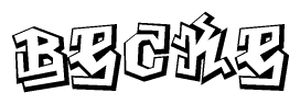 The clipart image features a stylized text in a graffiti font that reads Becke.