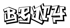 The clipart image features a stylized text in a graffiti font that reads Beny.