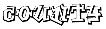 The clipart image features a stylized text in a graffiti font that reads County.