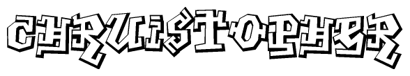 The clipart image features a stylized text in a graffiti font that reads Chruistopher.