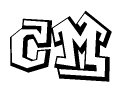 The clipart image features a stylized text in a graffiti font that reads Cm.