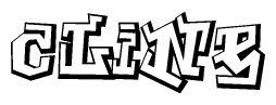 The clipart image features a stylized text in a graffiti font that reads Cline.