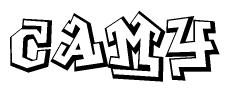 The clipart image features a stylized text in a graffiti font that reads Camy.