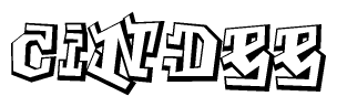The clipart image features a stylized text in a graffiti font that reads Cindee.