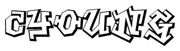 The clipart image features a stylized text in a graffiti font that reads Cyoung.
